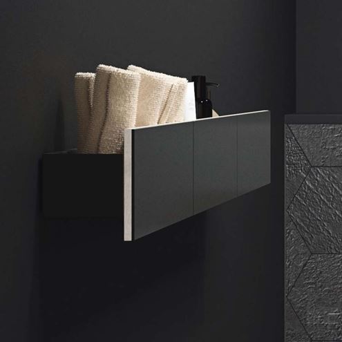 GEBERIT ACANTO polica 45x15,9x14,8 cm, nástenná, mat/lesk čierna 500.617.16.1 Obrázek - fotka