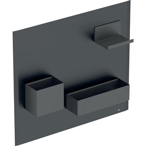 GEBERIT magnetická tabuľa 44,9x7,5x38,8 cm, nástenná, s priehradkami, matná čierna