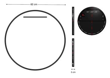 INDA SPALATO+ zrkadlo 62 cm, s osvetlením, s reguláciou stmievania a teploty svetla S993210WM Technický nákres