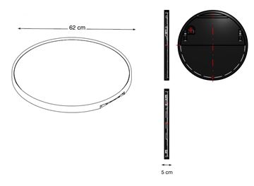 INDA ZARA+ zrkadlo 62 cm, s osvetlením, s reguláciou stmievania a teploty svetla S783210WM Technický nákres