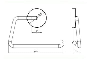 EMCO CONCEPT WHITE držiak toaletného papiera, nástenný, matná biela CW430013900 Technický nákres