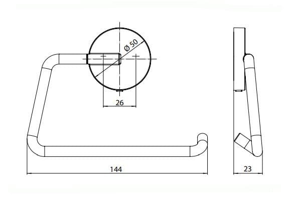 EMCO CONCEPT WHITE držiak toaletného papiera, nástenný, matná biela CW430013900 Technický nákres