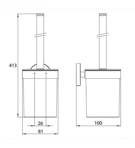 EMCO CONCEPT WHITE WC kefa, nástenná, matná biela CW431513900 Technický nákres