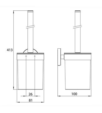 EMCO CONCEPT WHITE WC kefa, nástenná, matná biela CW431513900 Technický nákres