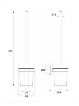EMCO CONCEPT WHITE WC kefa, nástenná, sklo, matná biela CW431513901 Technický nákres