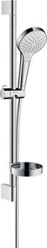 HANSGROHE CROMA SELECT S VARIO 3JET sprchová súprava 4-dielna, ručná sprcha pr. 110 mm, 3 prúdy, tyč, hadica, mydelnička, biela/chróm