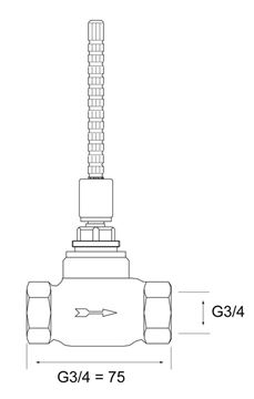 HANSA podomietkové teleso DN20 02260100 Technický nákres