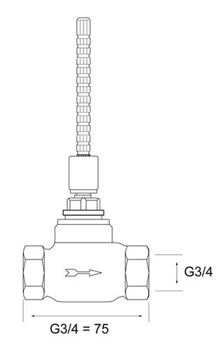 HANSA podomietkové teleso DN20 02260100 Technický nákres
