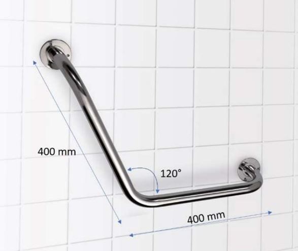 AZP BRNO REHA madlo 400x400 mm, pravé aj ľavé, biela R1016114 Technický nákres