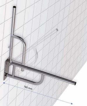 AZP BRNO REHA sklopné madlo 760 mm, biela R1060114 Technický nákres