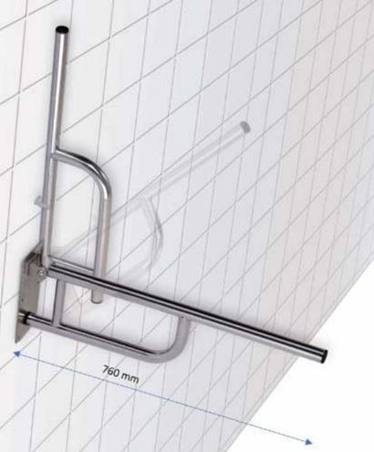 AZP BRNO REHA sklopné madlo 760 mm, biela R1060114 Technický nákres