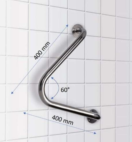AZP BRNO REHA madlo 400x400 mm, pravé aj ľavé, biela R1014114 Technický nákres