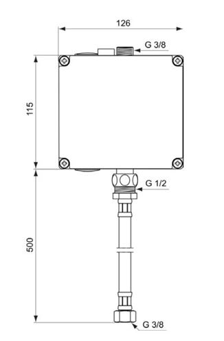 IDEAL STANDARD CERAPLUS podomietkové teleso DN15 A3807NU Technický nákres