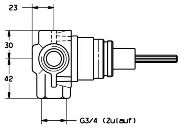 HANSA podomietkové teleso DN20 02850100 Technický nákres