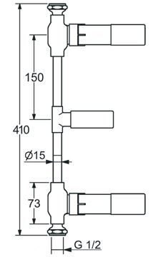 HANSA VARIO podomietkové teleso DN15 51200100 Technický nákres