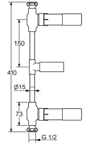 HANSA VARIO podomietkové teleso DN15 51200100 Technický nákres