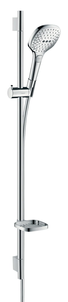 HANSGROHE RAINDANCE SELECT E 120 3JET sprchová súprava 4-dielna, ručná sprcha 120x120 mm, 3 prúdy, tyč, hadica, mydelnička, biela/chróm