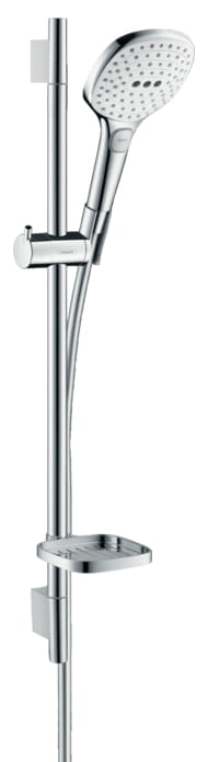 HANSGROHE RAINDANCE SELECT E 120 3JET sprchová súprava 4-dielna, ručná sprcha 120x120 mm, 3 prúdy, tyč, hadica, mydelnička, biela/chróm
