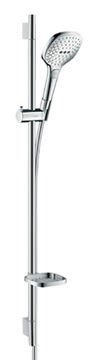 HANSGROHE RAINDANCE SELECT E 120 3JET sprchová súprava 4-dielna, ručná sprcha 120x120 mm, 3 prúdy, tyč, hadica, mydelnička, EcoSmart, chróm