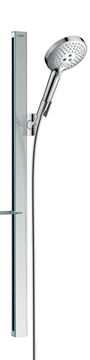 HANSGROHE RAINDANCE SELECT E 120 3JET sprchová súprava 4-dielna, ručná sprcha pr. 125 mm, 3 prúdy, tyč, hadica, polička, chróm