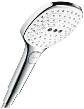 HANSGROHE RAINDANCE SELECT E 3JET ručná sprcha 120x120 mm, 3 prúdy, EcoSmart, AirPower, biela/chróm