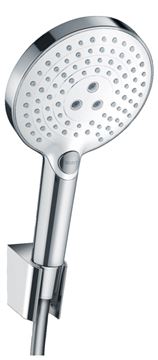 HANSGROHE RAINDANCE SELECT S 120 3JET sprchová súprava 3-dielna, ručná sprcha pr. 125 mm, 3 prúdy, hadica, držiak, biela/chróm