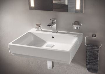 GROHE CUBE CERAMIC umývadlo 60 cm, s otvorom pre batériu a prepadom, PureGuard 3947300H Obrázek - fotka