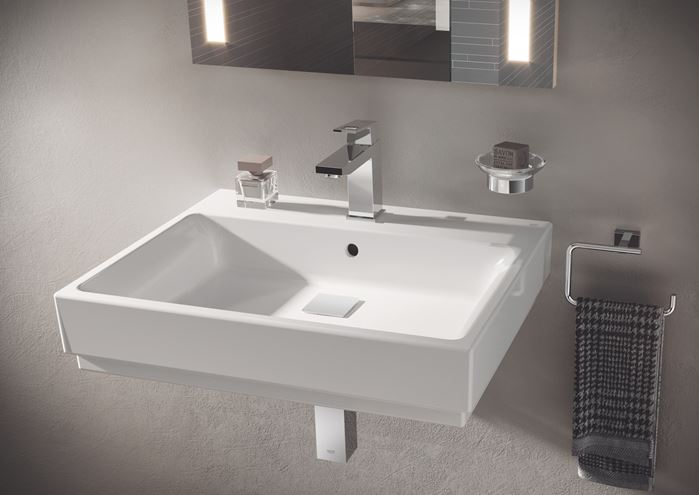 GROHE CUBE CERAMIC umývadlo 60 cm, s otvorom pre batériu a prepadom, PureGuard 3947300H Obrázek - fotka