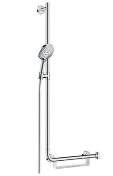 HANSGROHE RAINDANCE SELECT S 120 3JET sprchová súprava 4-dielna, ručná sprcha pr. 125 mm, 3 prúdy, tyč, hadica, polička, chróm