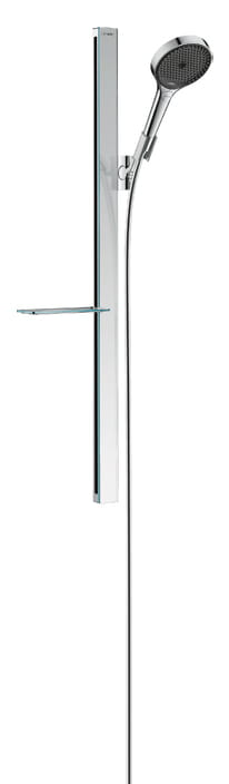 HANSGROHE RAINFINITY 130 3JET sprchová súprava 4-dielna, ručná sprcha pr. 130 mm, 3 prúdy, tyč, hadica, polička, chróm