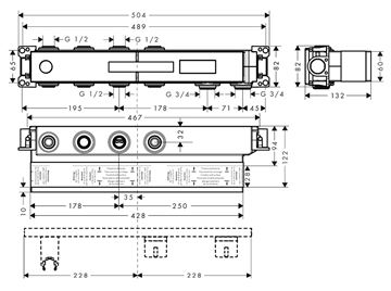 HANSGROHE RAINSELECT podomietkové teleso DN15/DN20 15310180 Technický nákres