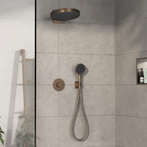 HANSGROHE SHOWERSELECT COMFORT S podomietková termostatická batéria, pre 2 spotrebiče, kartáčovaný bronz 15554140 Obrázek - fotka