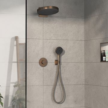 HANSGROHE SHOWERSELECT COMFORT S podomietková termostatická batéria, pre 2 spotrebiče, kartáčovaný bronz 15554140 Obrázek - fotka