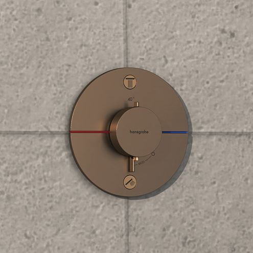 HANSGROHE SHOWERSELECT COMFORT S podomietková termostatická batéria, pre 2 spotrebiče, kartáčovaný bronz 15554140 Obrázek - fotka