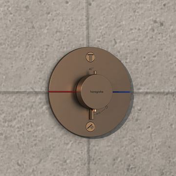 HANSGROHE SHOWERSELECT COMFORT S podomietková termostatická batéria, pre 2 spotrebiče, kartáčovaný bronz 15554140 Obrázek - fotka