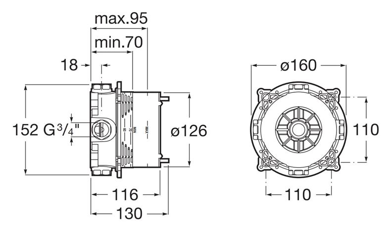 ROCA ROCABOX podomietkové teleso G 3/4 A525869403 Obrázek - fotka