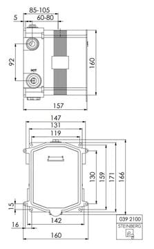 STEINBERG podomietkové teleso G 3/4 039 2100 Technický nákres