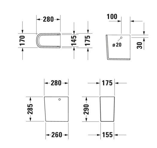 DURAVIT DURASTYLE polostĺp pre umývadlo 0858300000 Obrázek - fotka