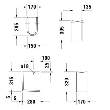 DURAVIT STARCK 3 polostĺp pre umývadlo 0865150000 Obrázek - fotka