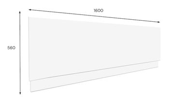 JIKA LYRA PLUS čelný panel k vani 160x56 cm  H2968310000001 Technický nákres