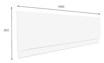 JIKA LYRA PLUS čelný panel k vani 150x50 cm  H2968300000001 Technický nákres