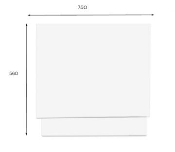 JIKA LYRA PLUS bočný panel k vani 75x56 cm  H2968370000001 Technický nákres