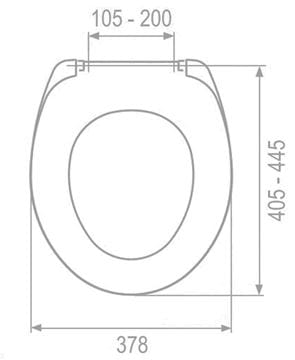 MKW UNIBASIC WC sedátko, SlowClose , biela S555V010 Technický nákres