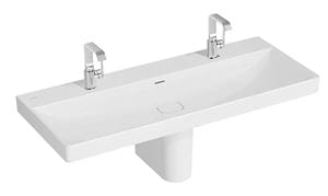VITRA METROPOLE umývadlo 120 cm, s 2 otvormi pre batérie a prepadom, VitrAhygiene