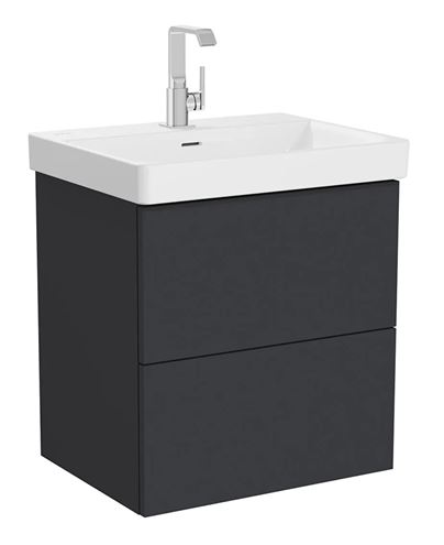 VITRA METROPOLE PURE skrinka pod umývadlo 58x60x45 cm, 2 zásuvky, Push-open, s osvetlením, matný grafit 67409 Obrázek - fotka