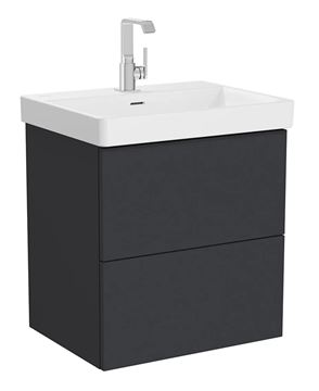 VITRA METROPOLE PURE skrinka pod umývadlo 58x60x45 cm, 2 zásuvky, Push-open, s osvetlením, matný grafit 67409 Obrázek - fotka