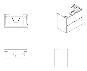 VITRA METROPOLE PURE skrinka pod umývadlo 78x60x45 cm, 2 zásuvky, Push-open, s osvetlením, lesklá biela 67421 Obrázek - fotka
