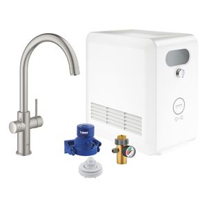 GROHE BLUE PROFESSIONAL drezové elektronická batéria, s filtračným a chladiacim zariadením, Bluetooth, napájanie zo siete, supersteel