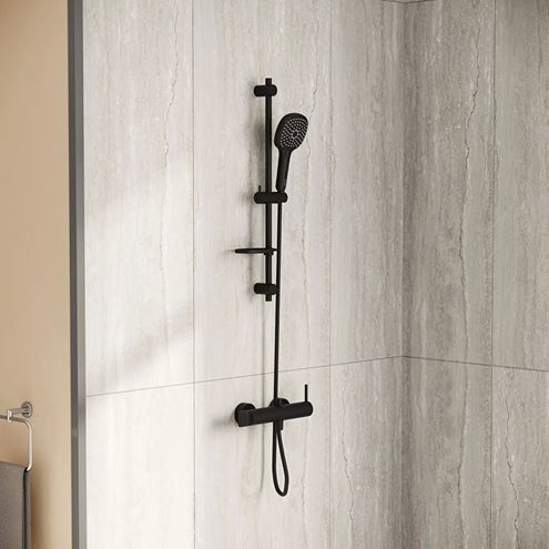 VITRA ORIGIN vaňová nástenná batéria, s prepínačom, matná čierna A4261936WTC Obrázek - fotka