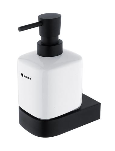 NIMCO NIKAU dávkovač tekutého mydla 320 ml, nástenný, keramika, čierna/biela NKC 30031K-T-90 Obrázek - Hlavní obrázek